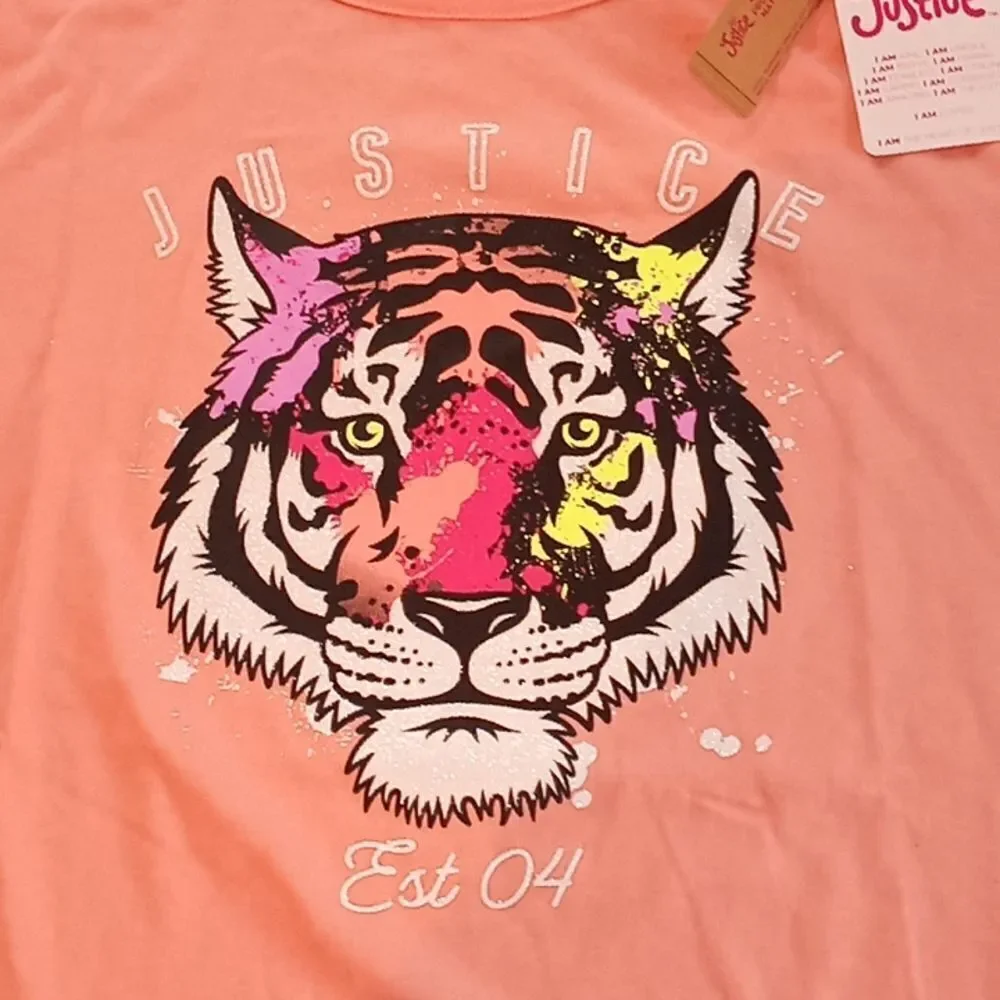 Justice Girls Tie Front T Shirt Size L
